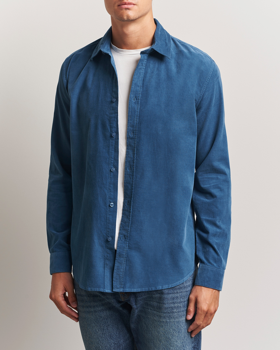 Herre | Skjorter | Samsøe Samsøe | Liam Baby Cord Shirt Stellar Blue