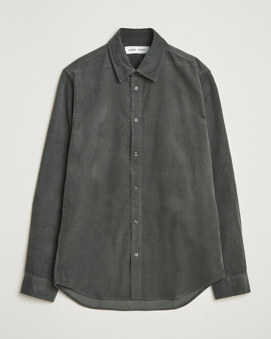 Herre | Skjorter | Samsøe Samsøe | Liam Baby Cord Shirt Black Oyster