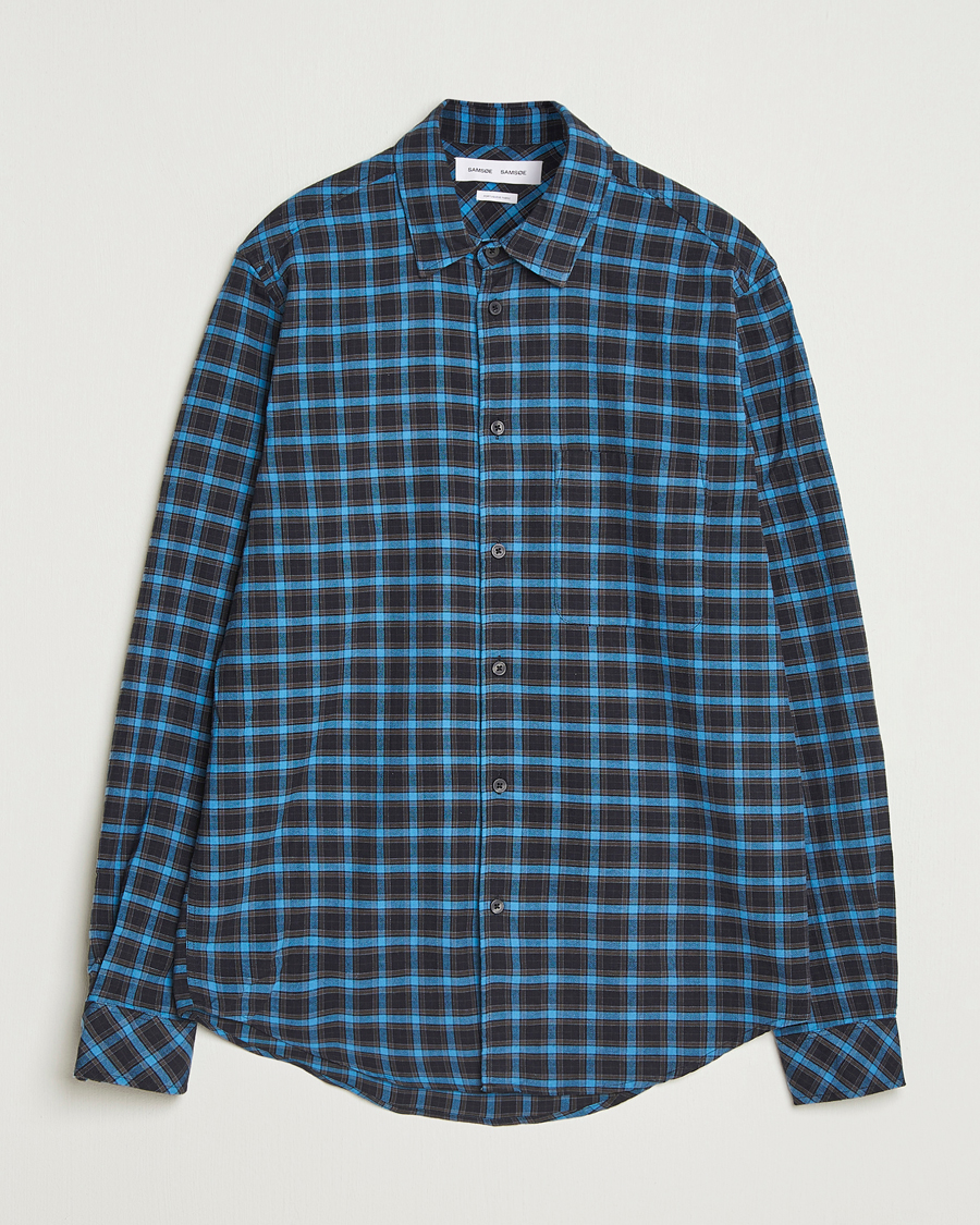 Herre | Skjorter | Samsøe Samsøe | Liam Brushed Cotton Checked Shirt Turkish Coffee