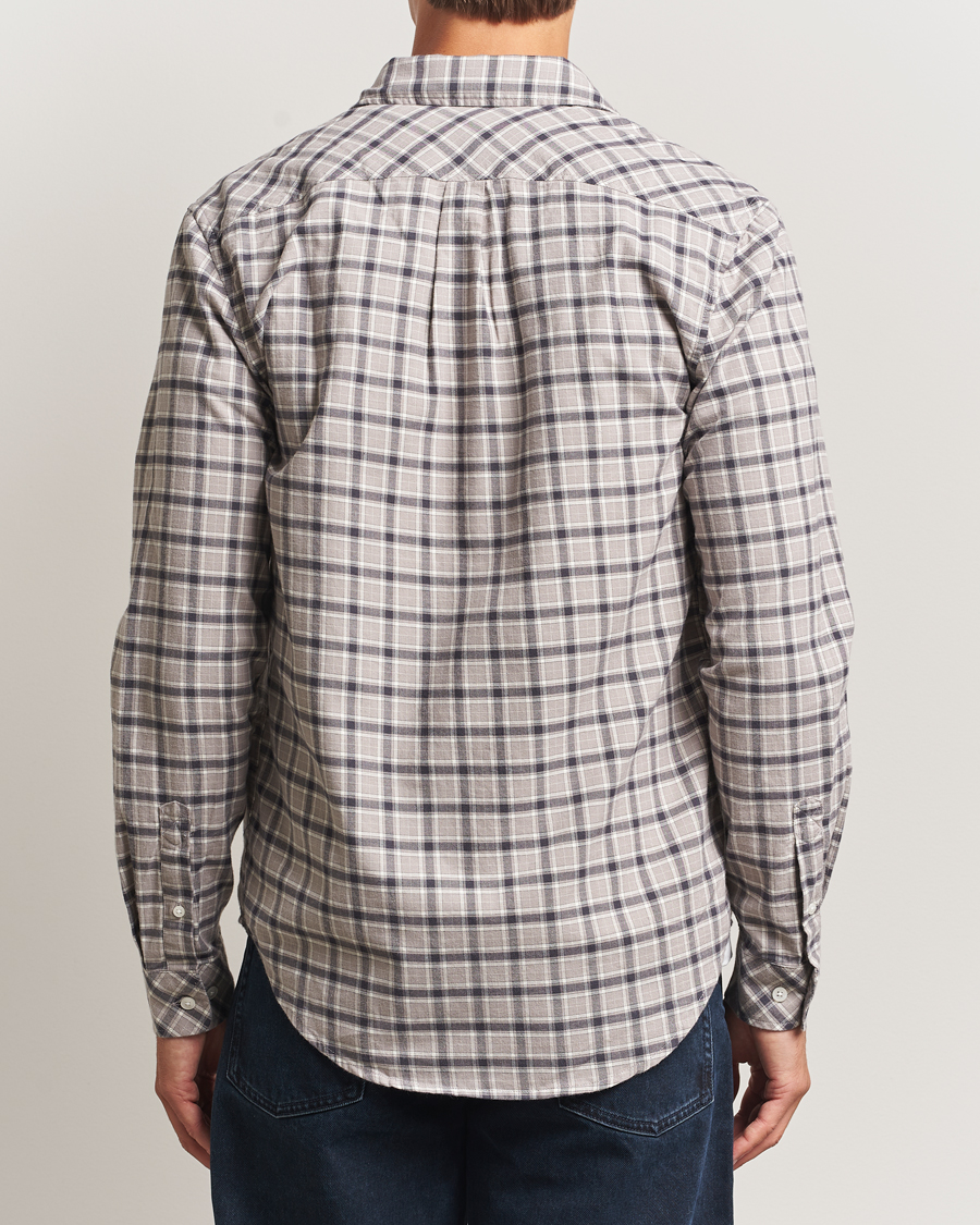 Herre | Skjorter | Samsøe Samsøe | Liam Brushed Cotton Checked Shirt Elephant Skin