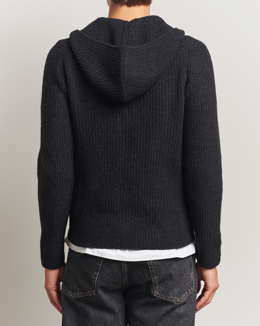 Herre | Gensere | Samsøe Samsøe | Koji Knitted Full Zip Hoodie Black Melange