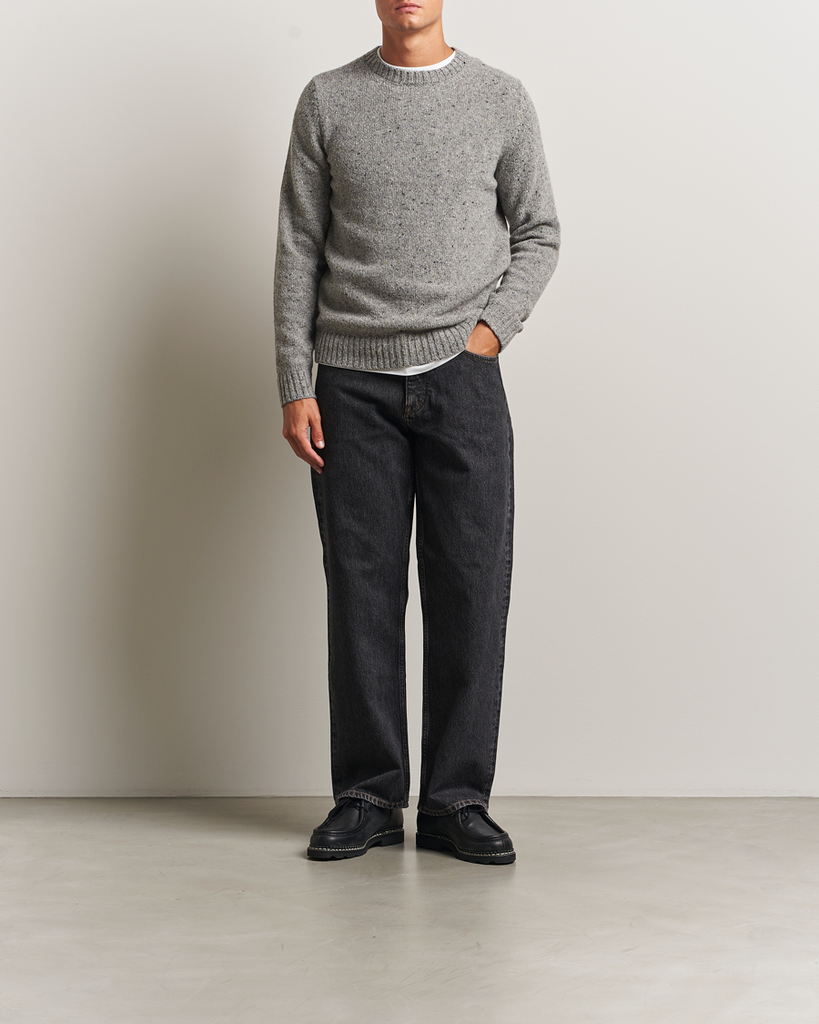 Herre | Gensere | Samsøe Samsøe | Nataniel Donegal Knitted Crew Neck Grey Melange
