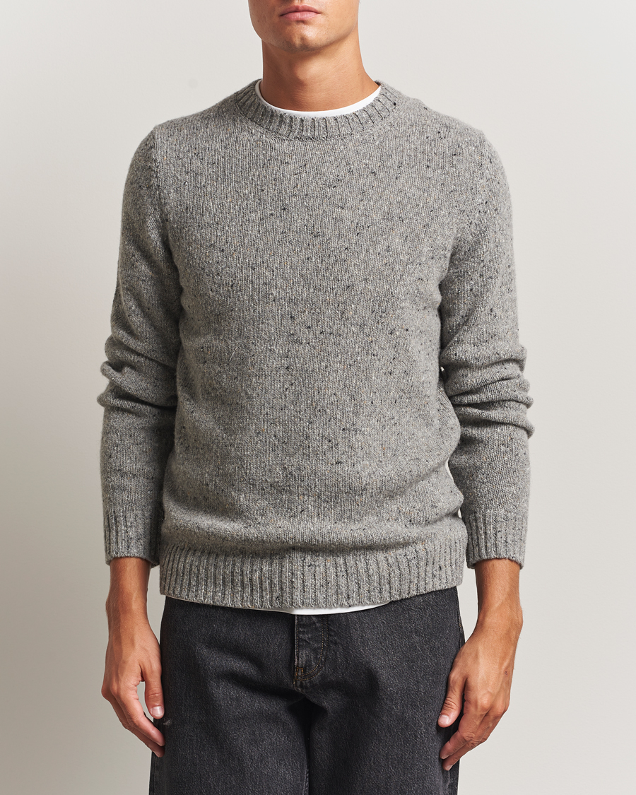 Herre | Gensere | Samsøe Samsøe | Nataniel Donegal Knitted Crew Neck Grey Melange