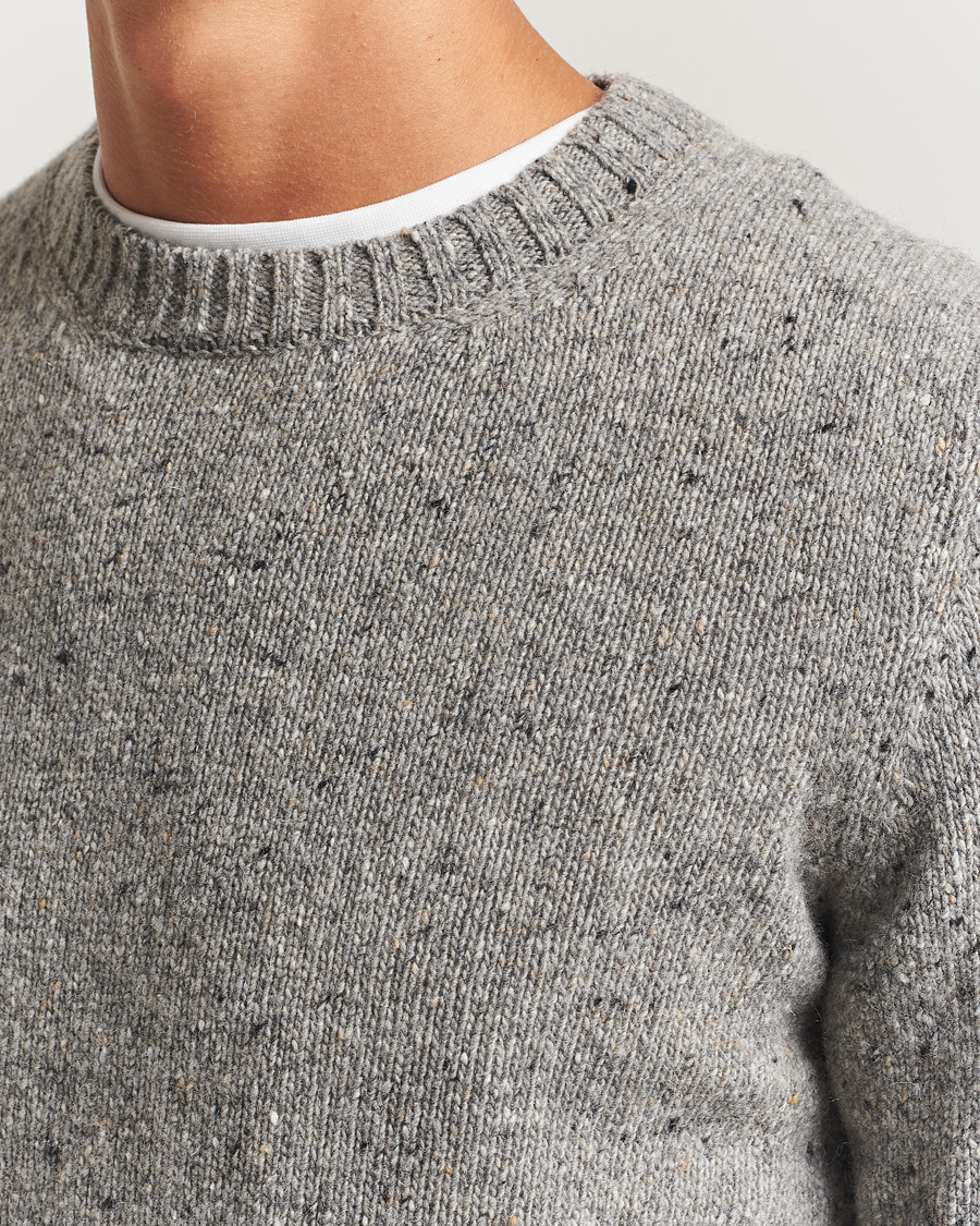 Herre | Gensere | Samsøe Samsøe | Nataniel Donegal Knitted Crew Neck Grey Melange