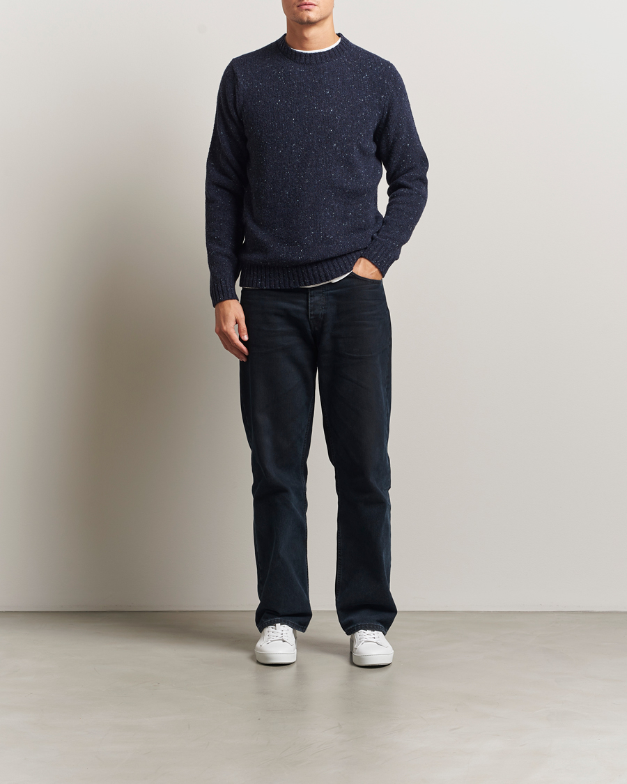 Herre | Gensere | Samsøe Samsøe | Nataniel Donegal Knitted Crew Neck Salute Navy
