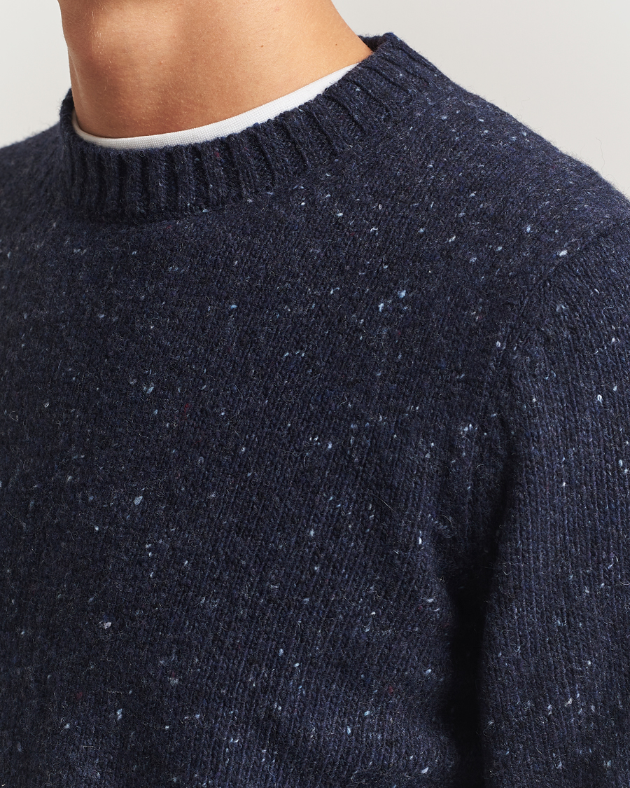 Herre | Gensere | Samsøe Samsøe | Nataniel Donegal Knitted Crew Neck Salute Navy