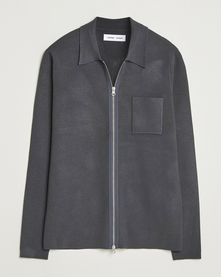 Herre | Gensere | Samsøe Samsøe | Guna Full Zip Black Oyster