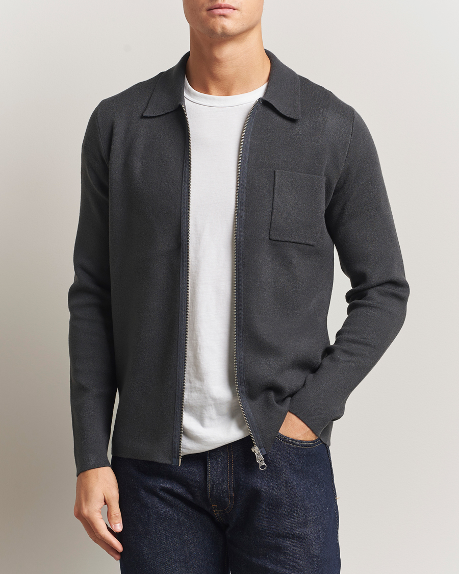 Herre | Gensere | Samsøe Samsøe | Guna Full Zip Black Oyster