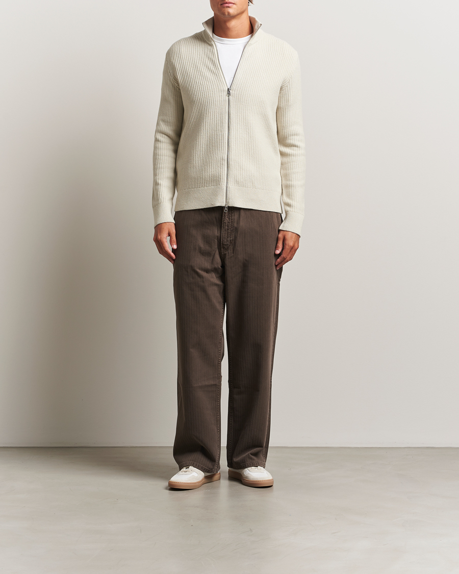 Herre | Gensere | Samsøe Samsøe | Dem Structured Knitted Full Zip Silver Birch