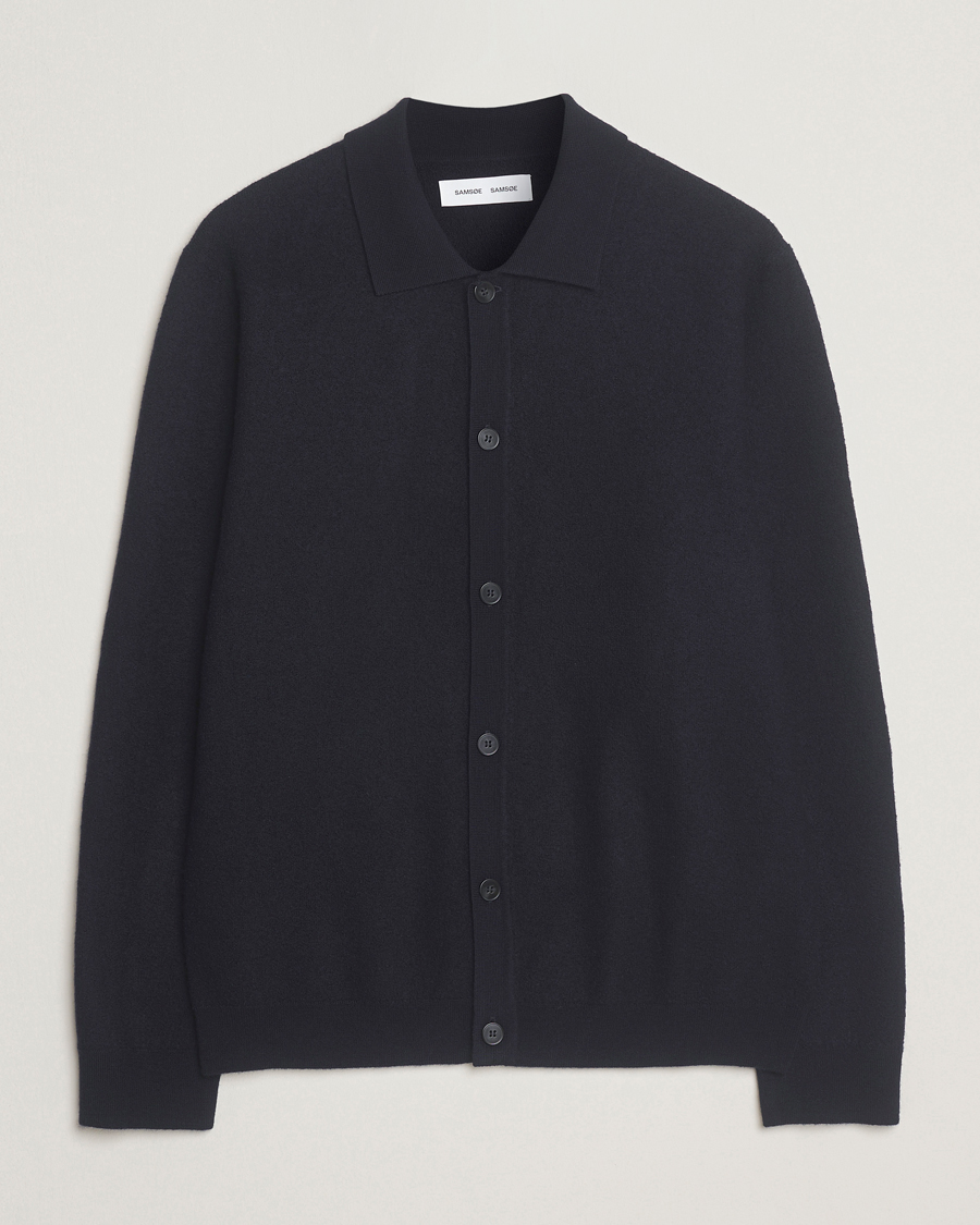Herre | Gensere | Samsøe Samsøe | Richard Merino Knitted Cardigan Salute Navy