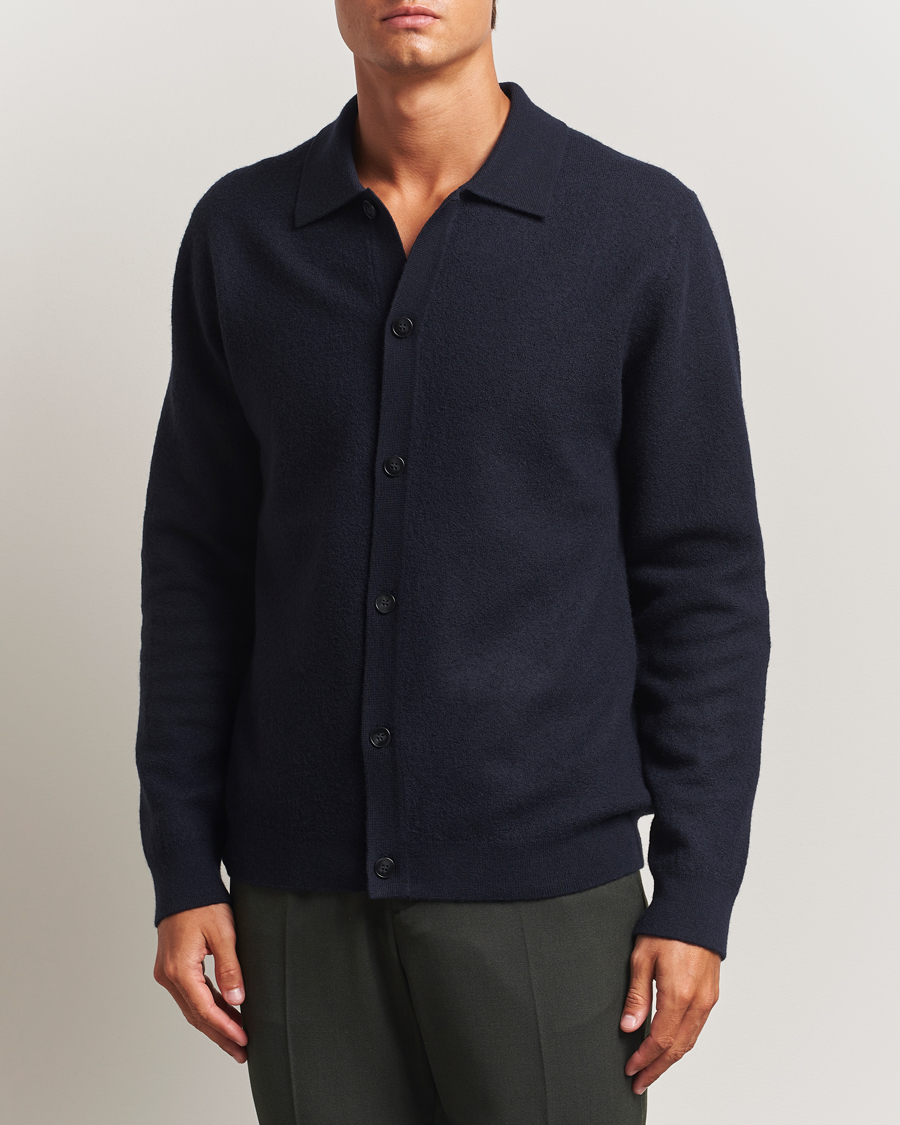 Herre | Gensere | Samsøe Samsøe | Richard Merino Knitted Cardigan Salute Navy