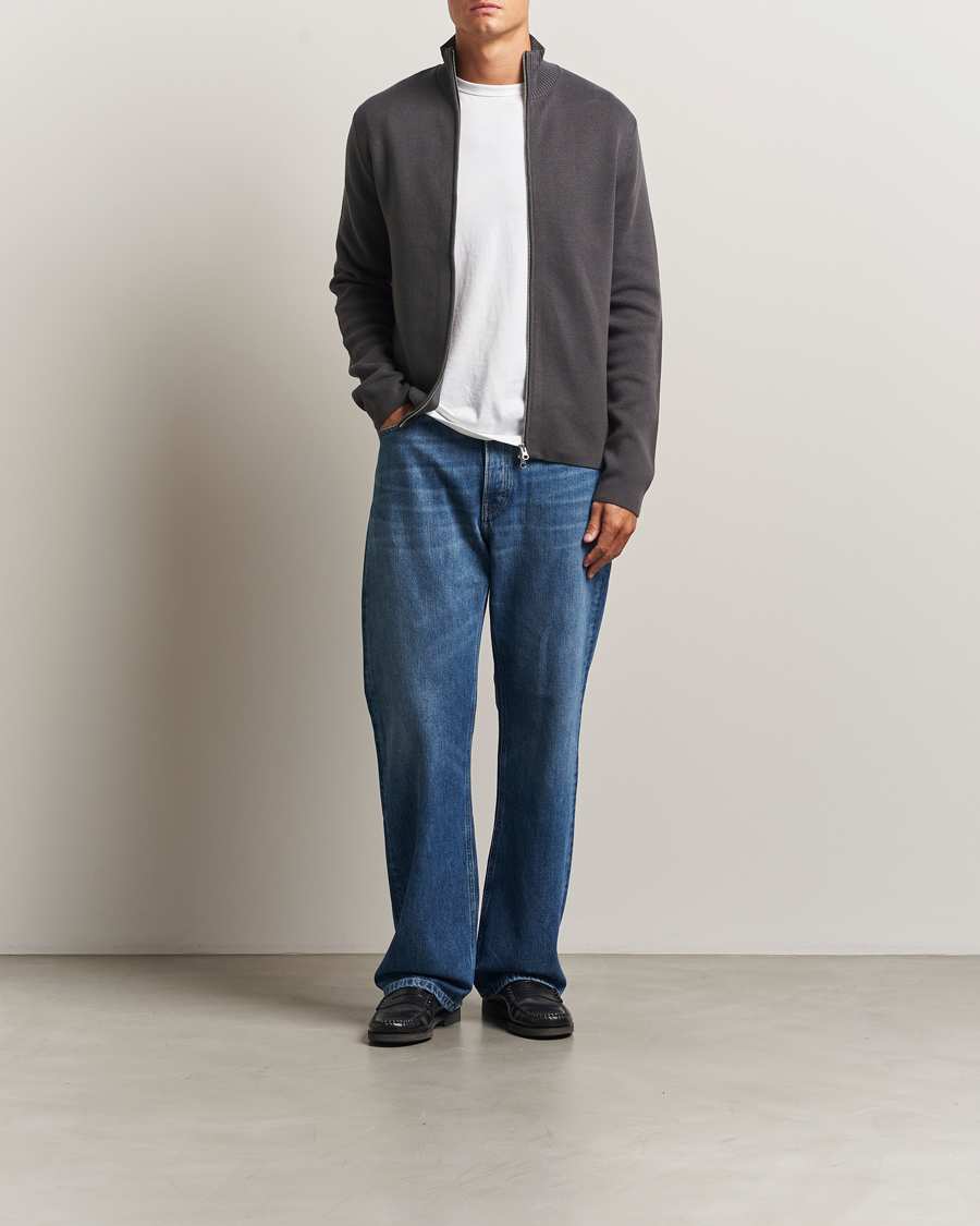 Herre | Gensere | Samsøe Samsøe | Niklas Full Zip Black Oyster