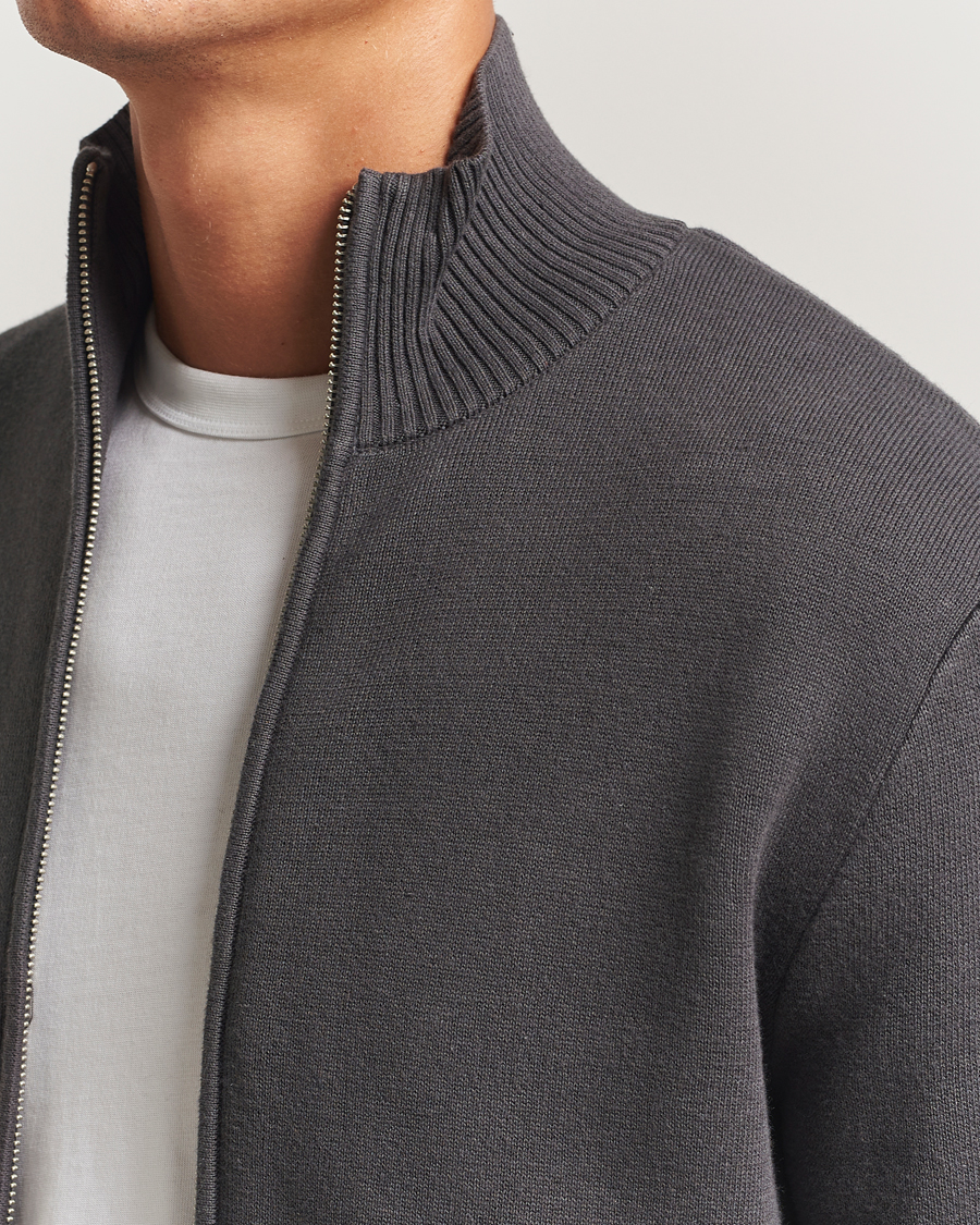 Herre | Gensere | Samsøe Samsøe | Niklas Full Zip Black Oyster