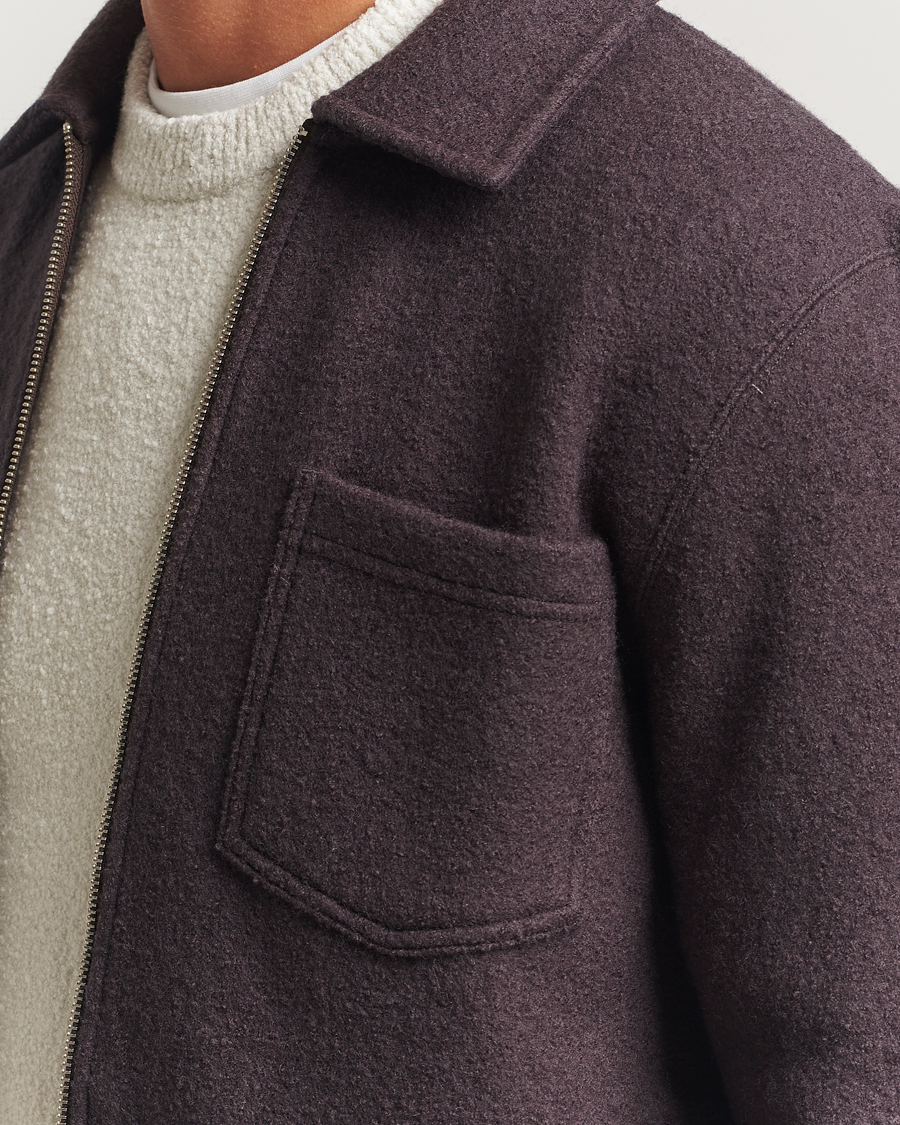 Herre | Gensere | Samsøe Samsøe | Hannes Boiled Wool Full Zip Turkish Coffee
