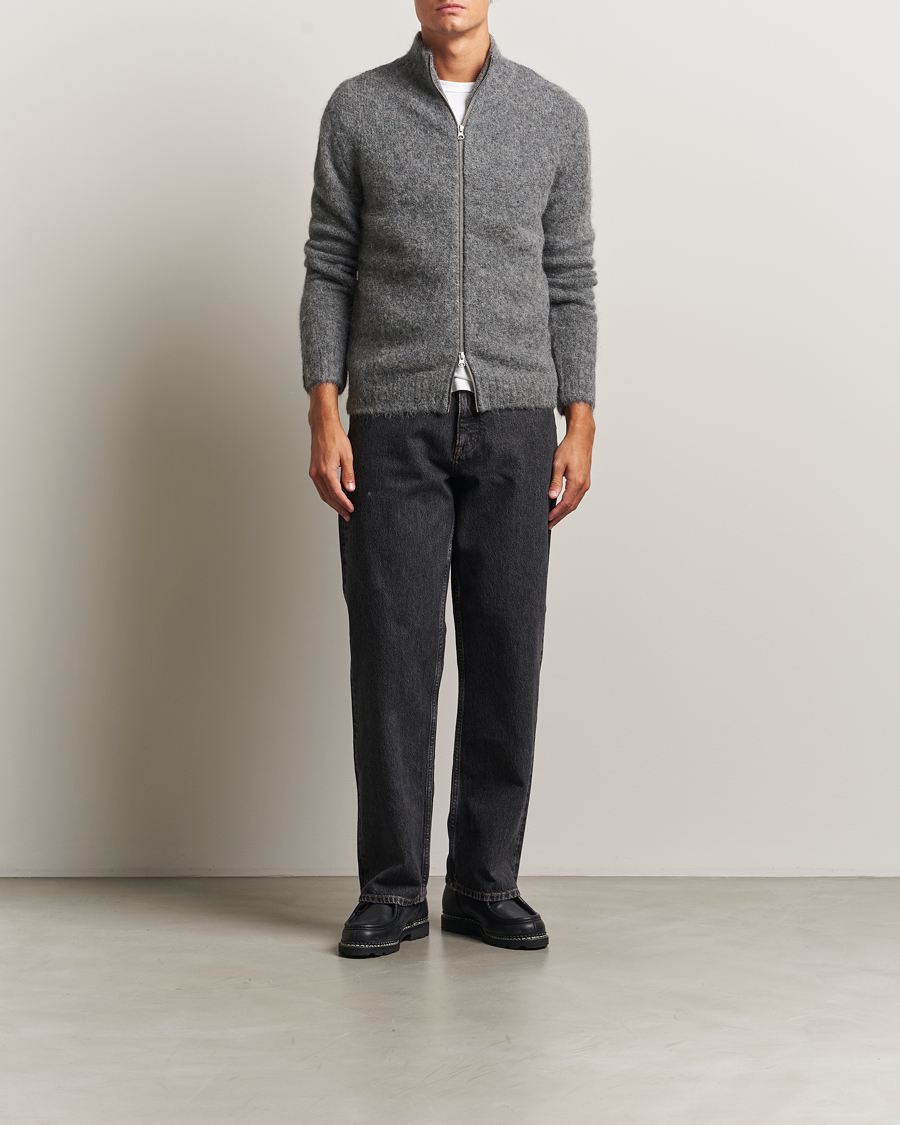 Herre | Gensere | Samsøe Samsøe | Jean Alpaca Knitted Full Zip Iron Gate