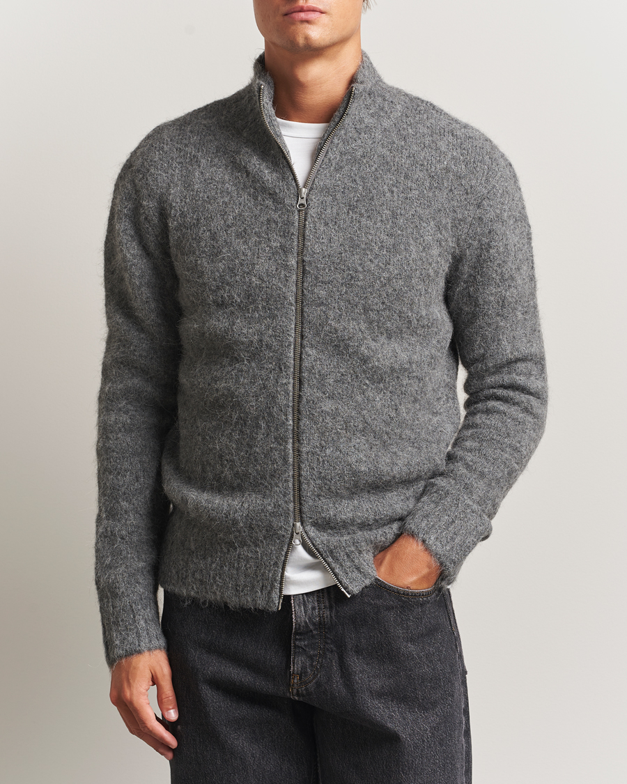Herre | Gensere | Samsøe Samsøe | Jean Alpaca Knitted Full Zip Iron Gate