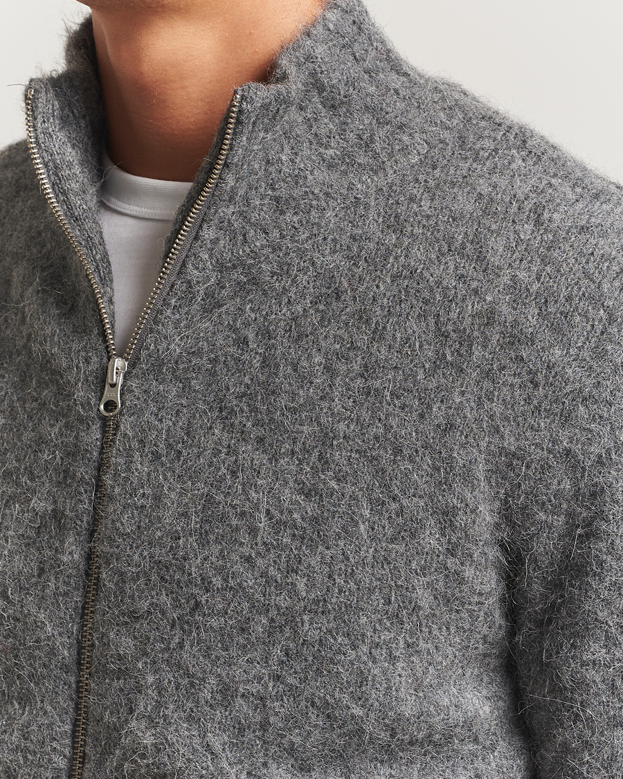Herre | Gensere | Samsøe Samsøe | Jean Alpaca Knitted Full Zip Iron Gate