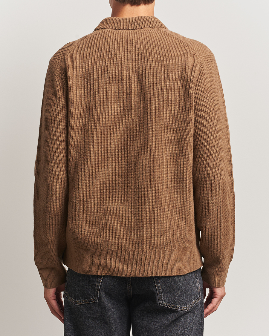 Herre | Gensere | Samsøe Samsøe | Isak Knitted Half Zip Polo Otter Brown