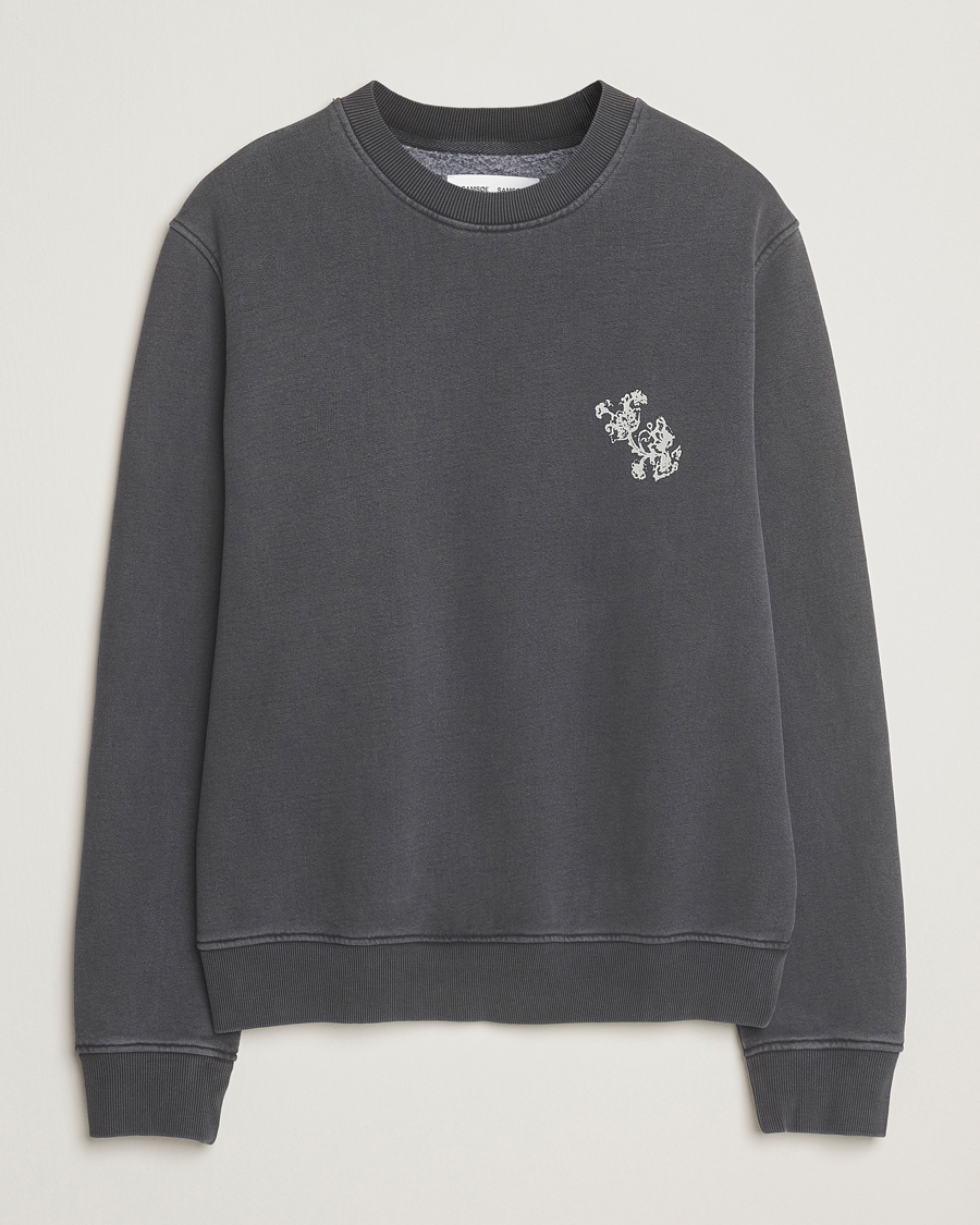 Herre | Gensere | Samsøe Samsøe | Phil Printed Crew Neck Sweatshirt Washed Black