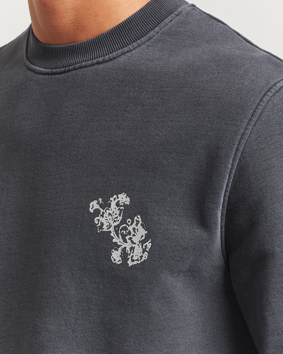 Herre | Gensere | Samsøe Samsøe | Phil Printed Crew Neck Sweatshirt Washed Black