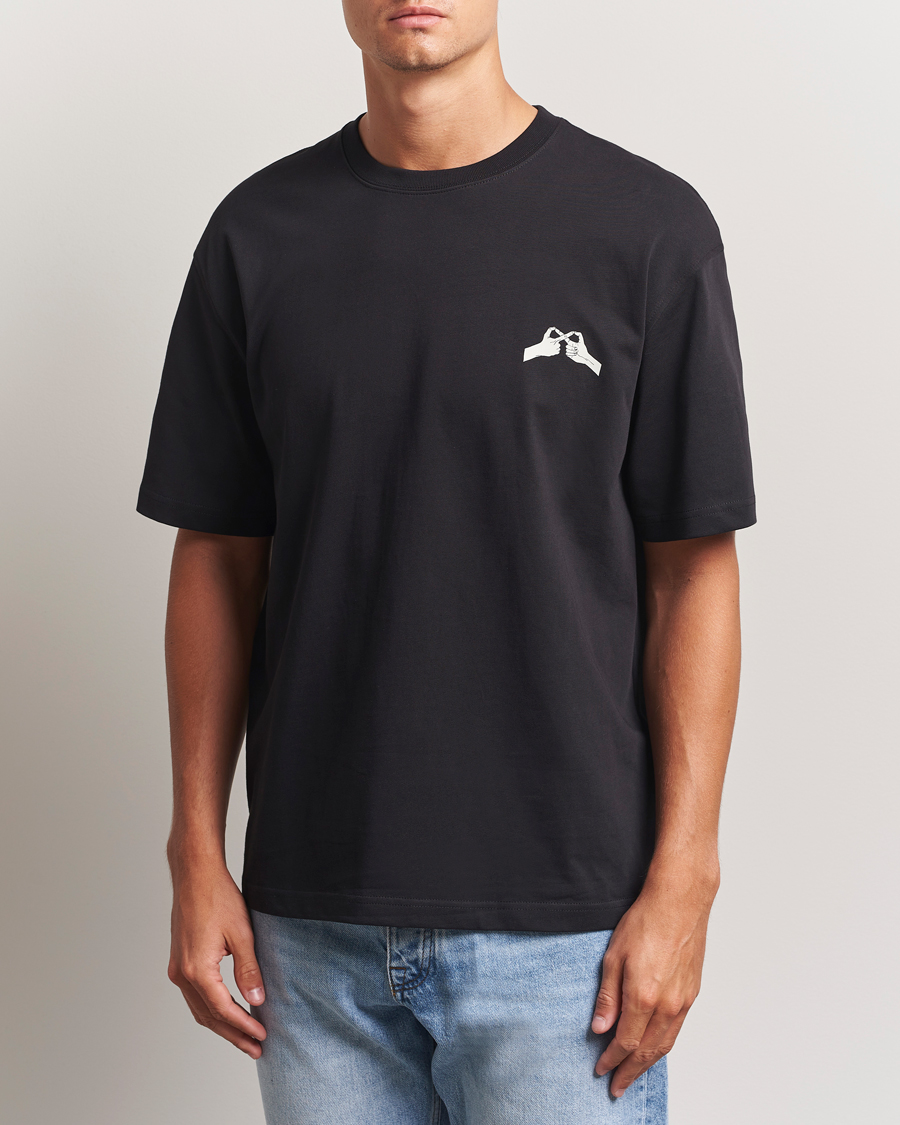 Herre | T-Shirts | Samsøe Samsøe | Florian To Connect Printed T-Shirt Black