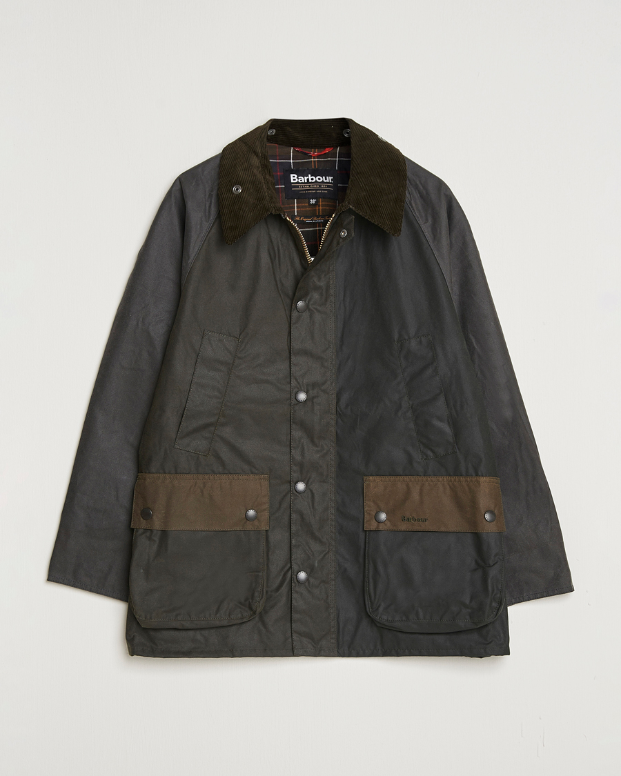 Herre | Jakker | Barbour Heritage | Patchwork Oversize Bedale Wax Jacket Sage Multi