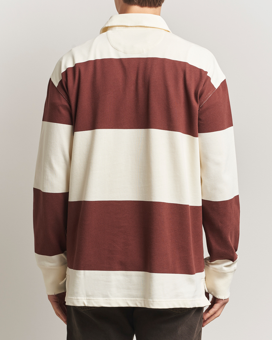Herre | Gensere | GANT 240 Mulberry Street | Block Stripe Heavy Rugger Mahogany Brown/White