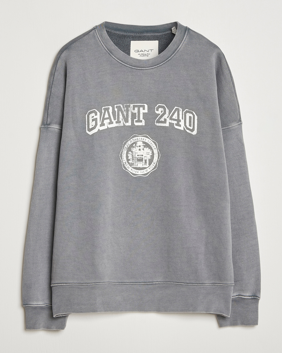 Herre | GANT 240 Mulberry Street | GANT 240 Mulberry Street Vintage Graphic Crew Neck Sweatshirts Steel Grey