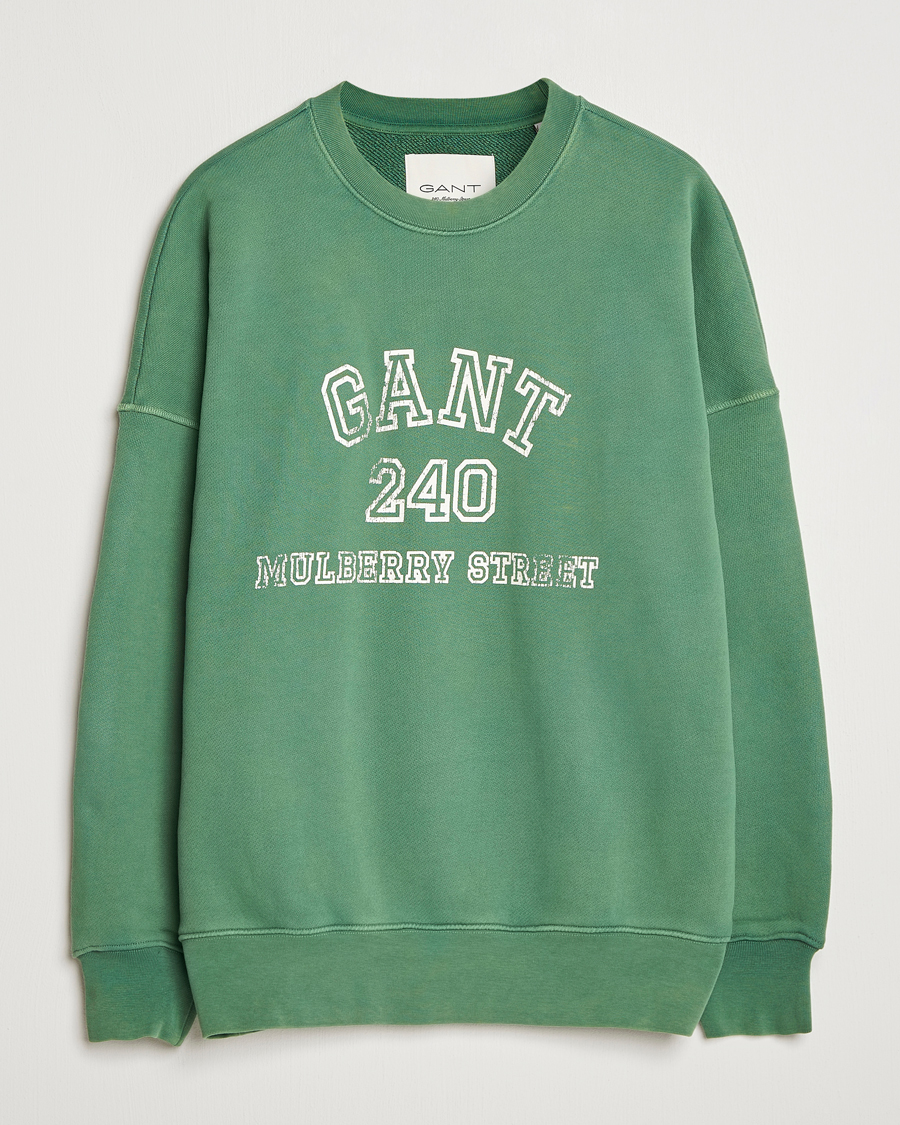Herre | GANT 240 Mulberry Street | GANT 240 Mulberry Street Vintage Graphic Crew Neck Sweatshirts Forest Green