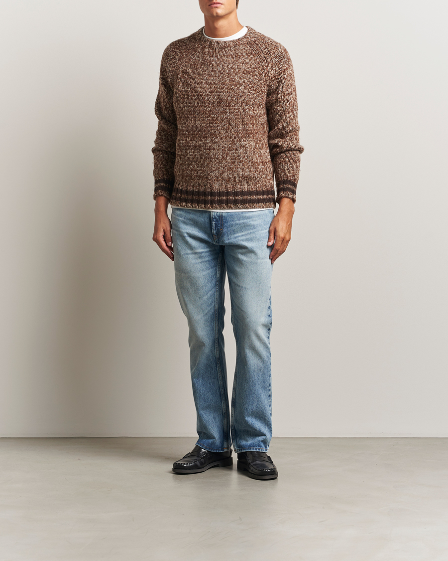 Herre | Gensere | GANT 240 Mulberry Street | Wool Heavy Knitted Sweater Light Brown Melange