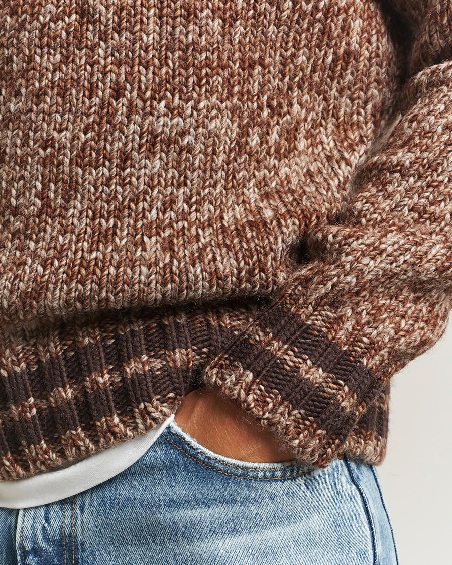 Herre | Gensere | GANT 240 Mulberry Street | Wool Heavy Knitted Sweater Light Brown Melange