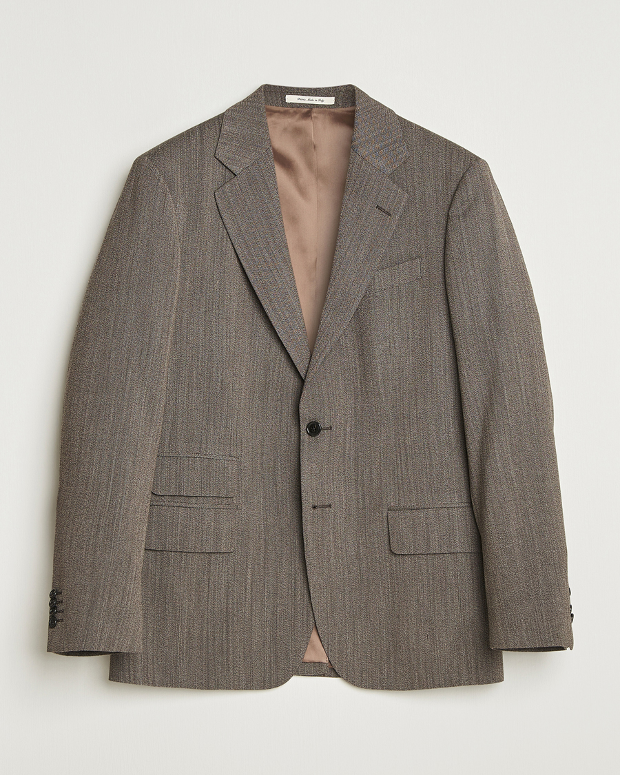 Herre | Dressjakker | GANT 240 Mulberry Street | Herringbone Suit Jacket Deep Brown