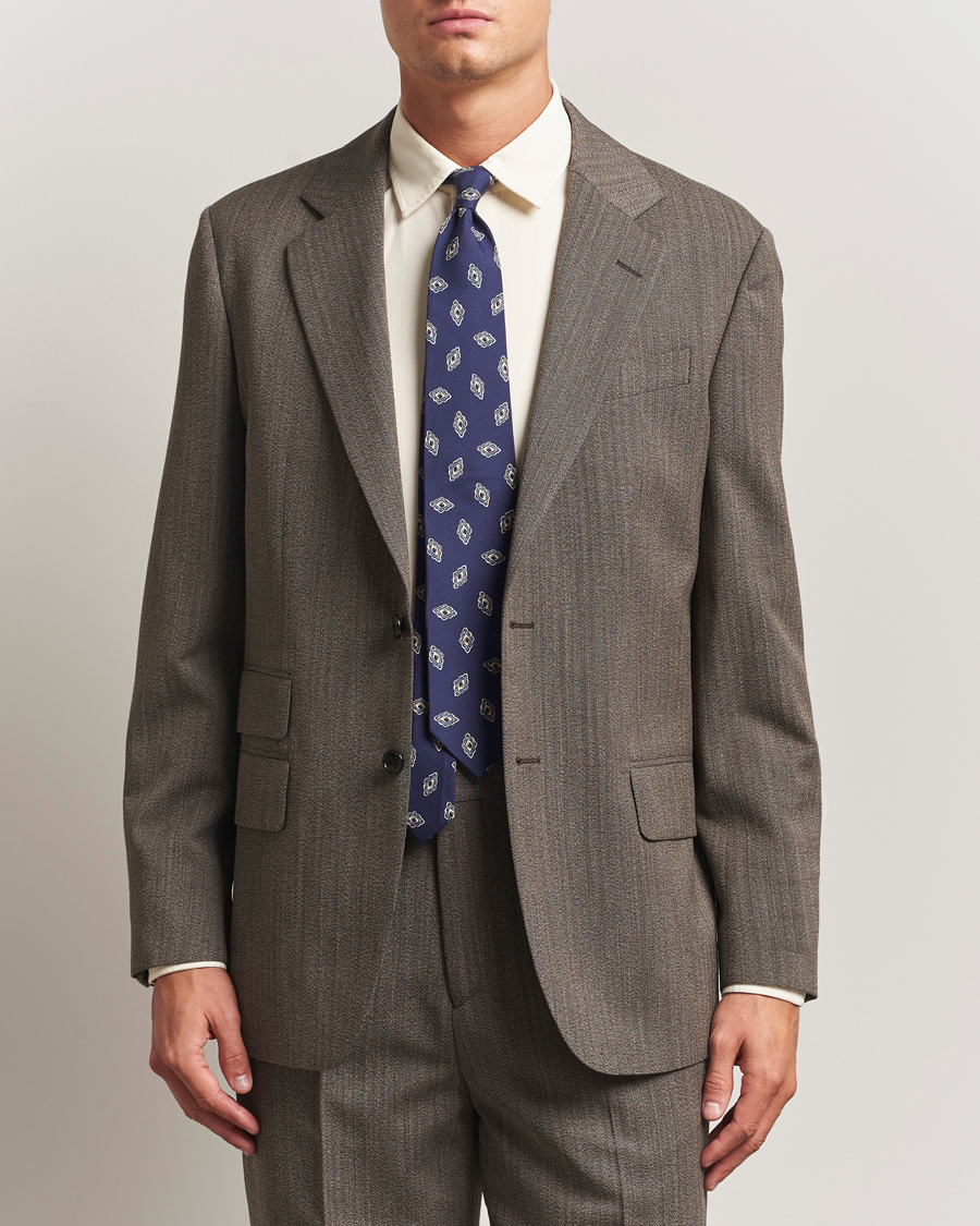 Herre | Dressjakker | GANT 240 Mulberry Street | Herringbone Suit Jacket Deep Brown
