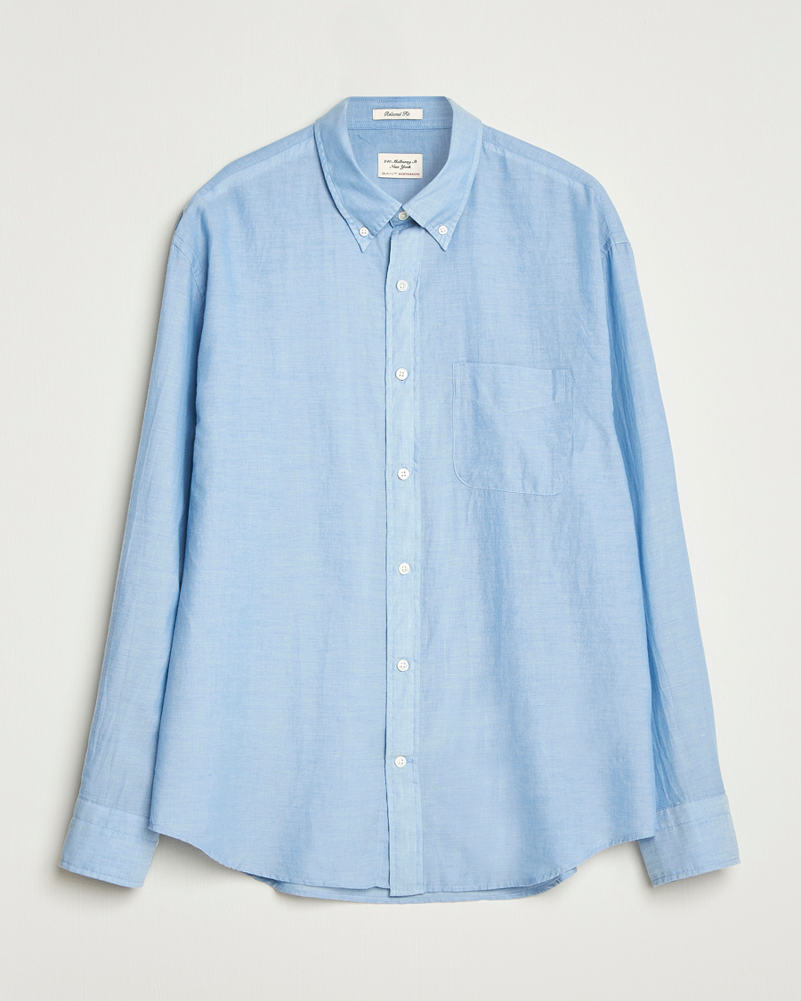 Herre | Skjorter | GANT 240 Mulberry Street | Relaxed Fit Chambray Shirt Light Indigo