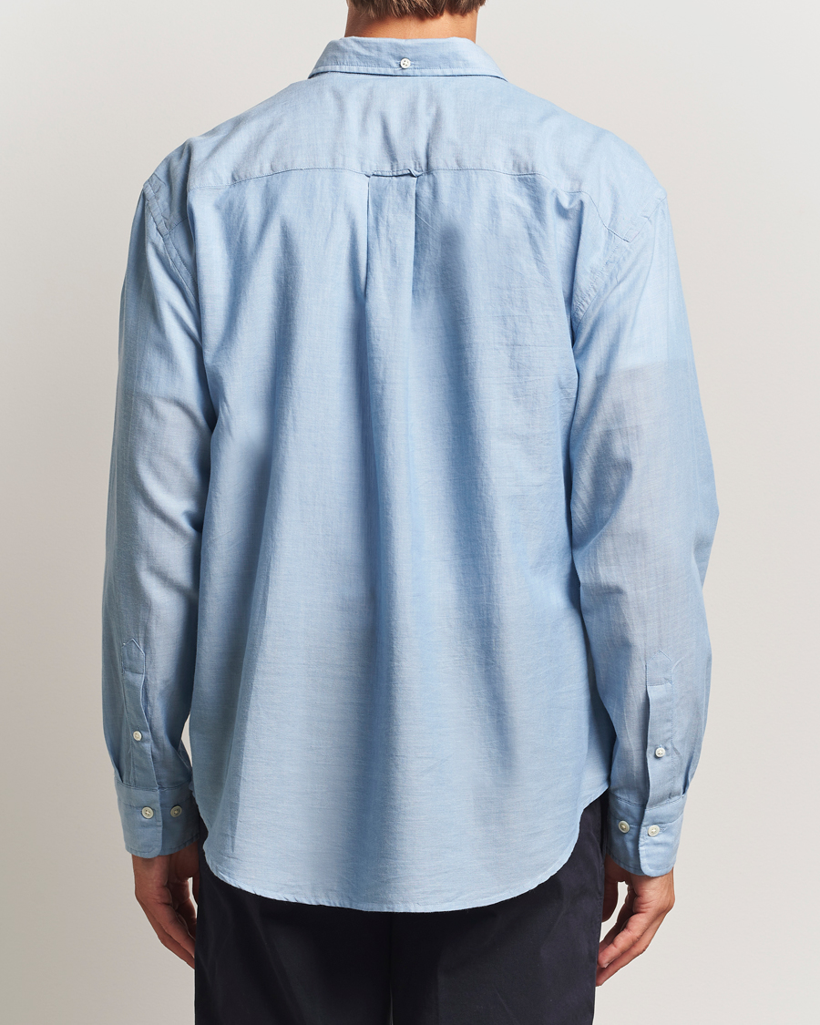 Herre | Skjorter | GANT 240 Mulberry Street | Relaxed Fit Chambray Shirt Light Indigo