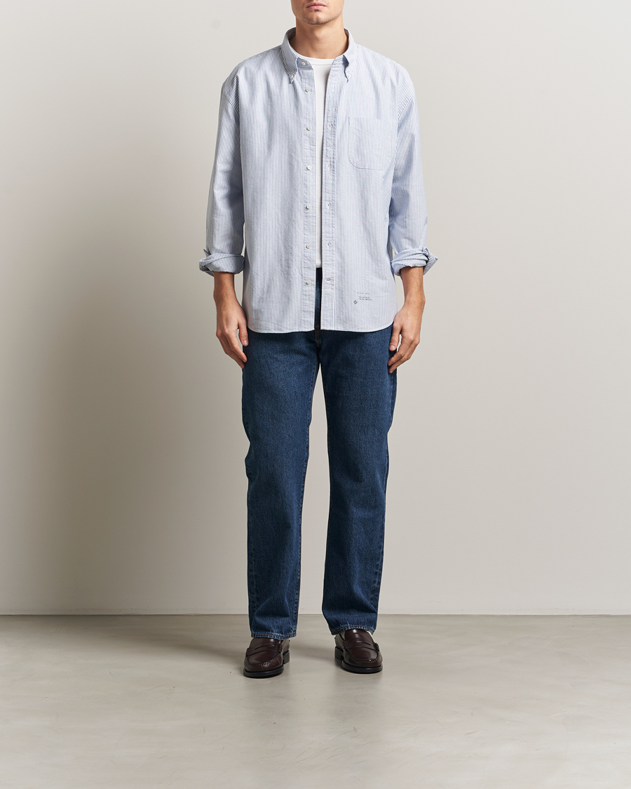 Herre | Skjorter | GANT 240 Mulberry Street | Relaxed Fit US Striped Oxford Shirt Blue Water