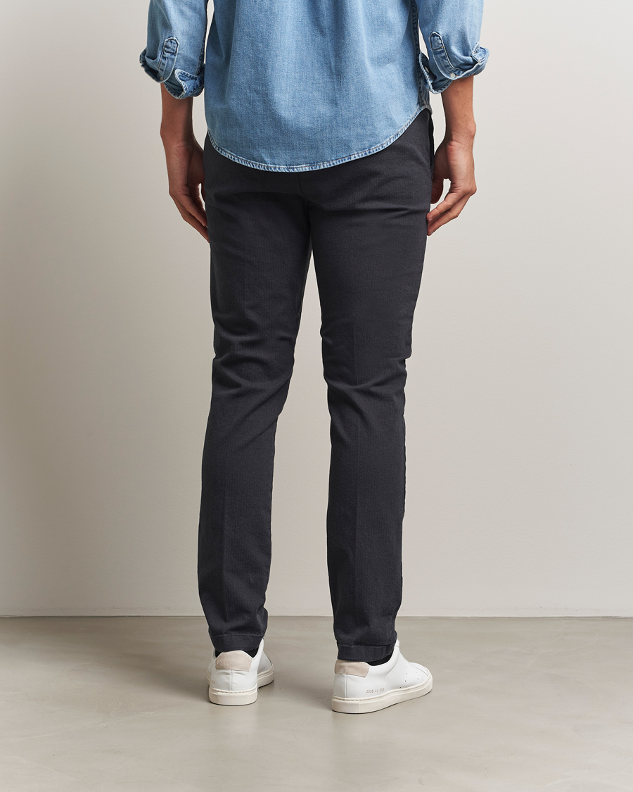 Herre | Bukser | GANT | Slim Fit Cotton Herringbone Trousers Antracite