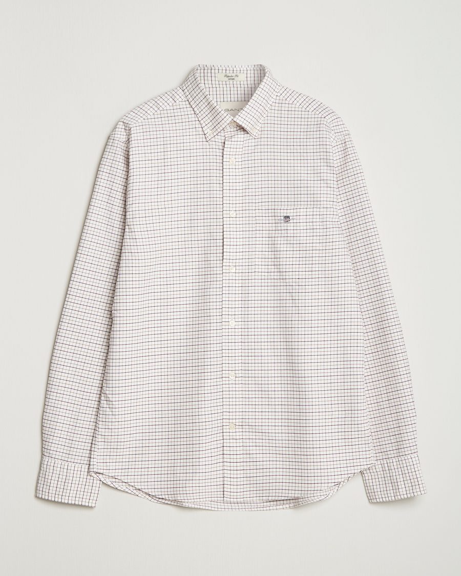 Herre | Skjorter | GANT | Regular Fit Classic Checked Oxford Shirt Plumped Red