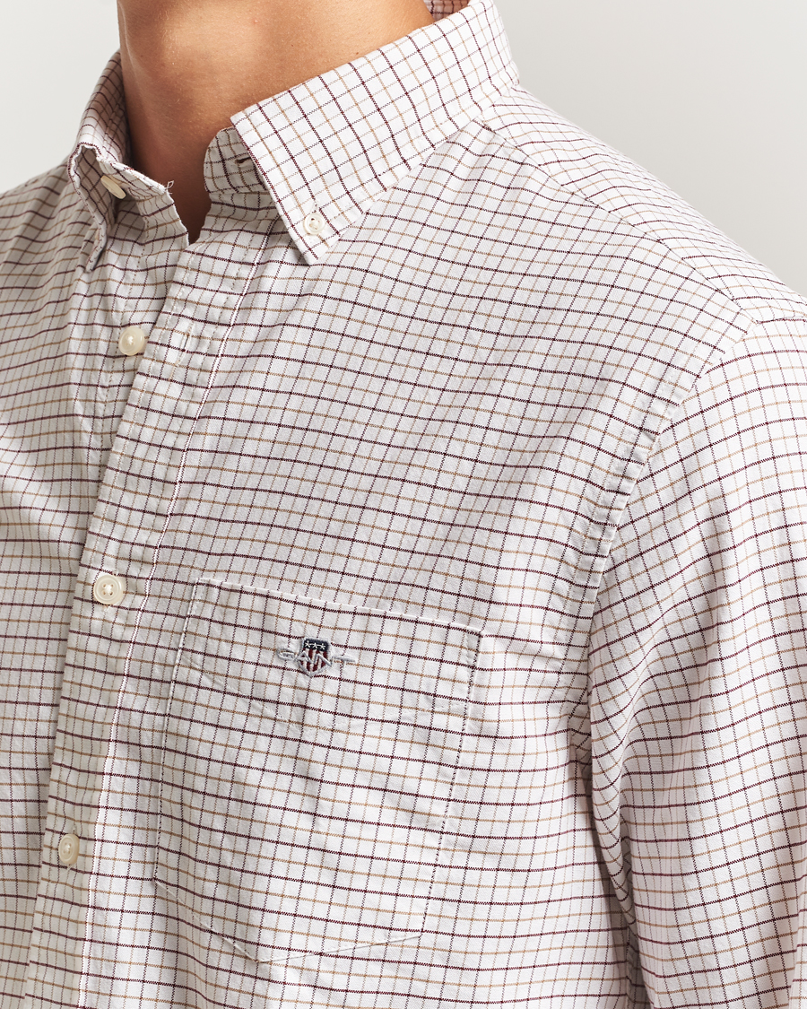 Herre | Skjorter | GANT | Regular Fit Classic Checked Oxford Shirt Plumped Red