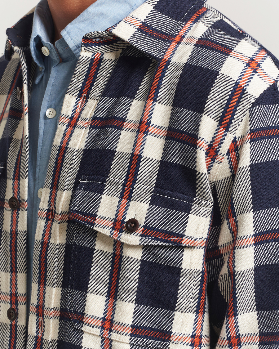 Herre | Skjorter | Gant | Heavy Twill Checked Overshirt Evening Blue