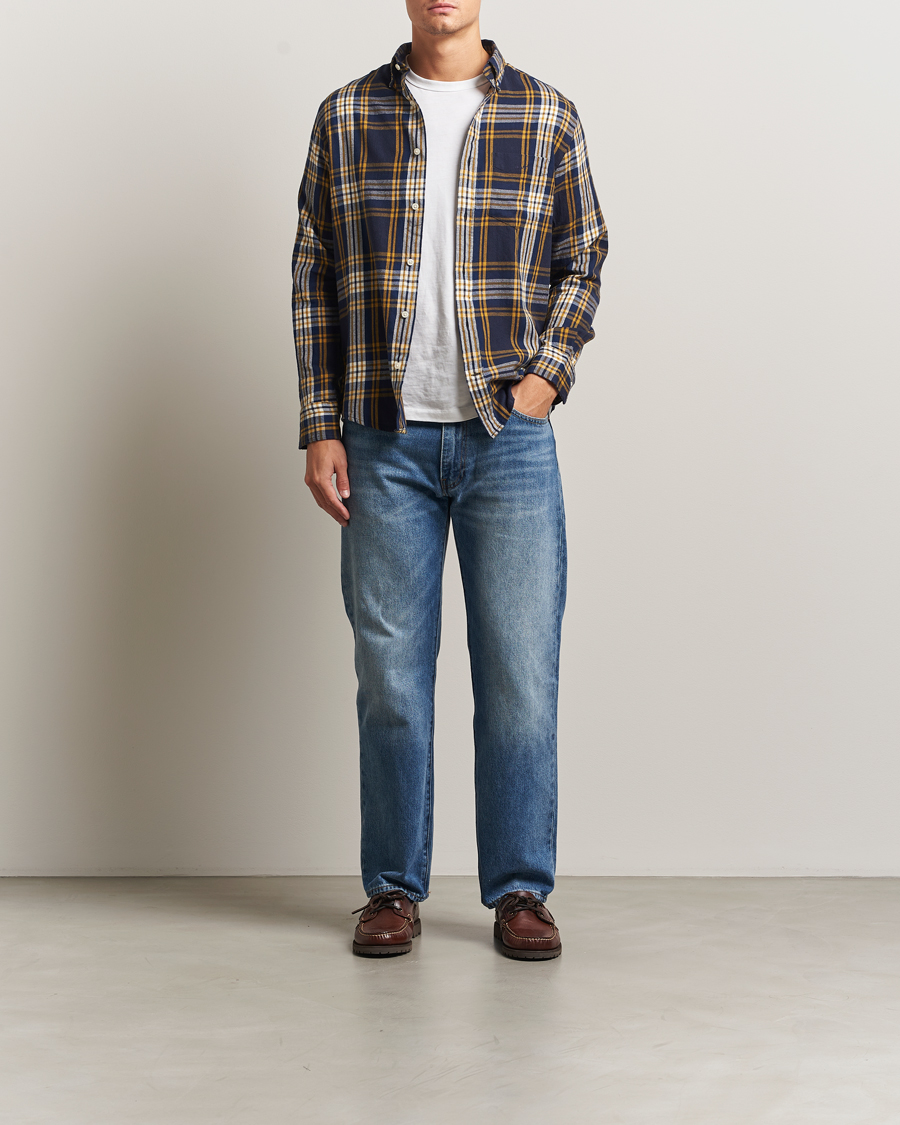 Herre | Skjorter | GANT | Regular Fit Checked Flannel Shirt Evening Blue