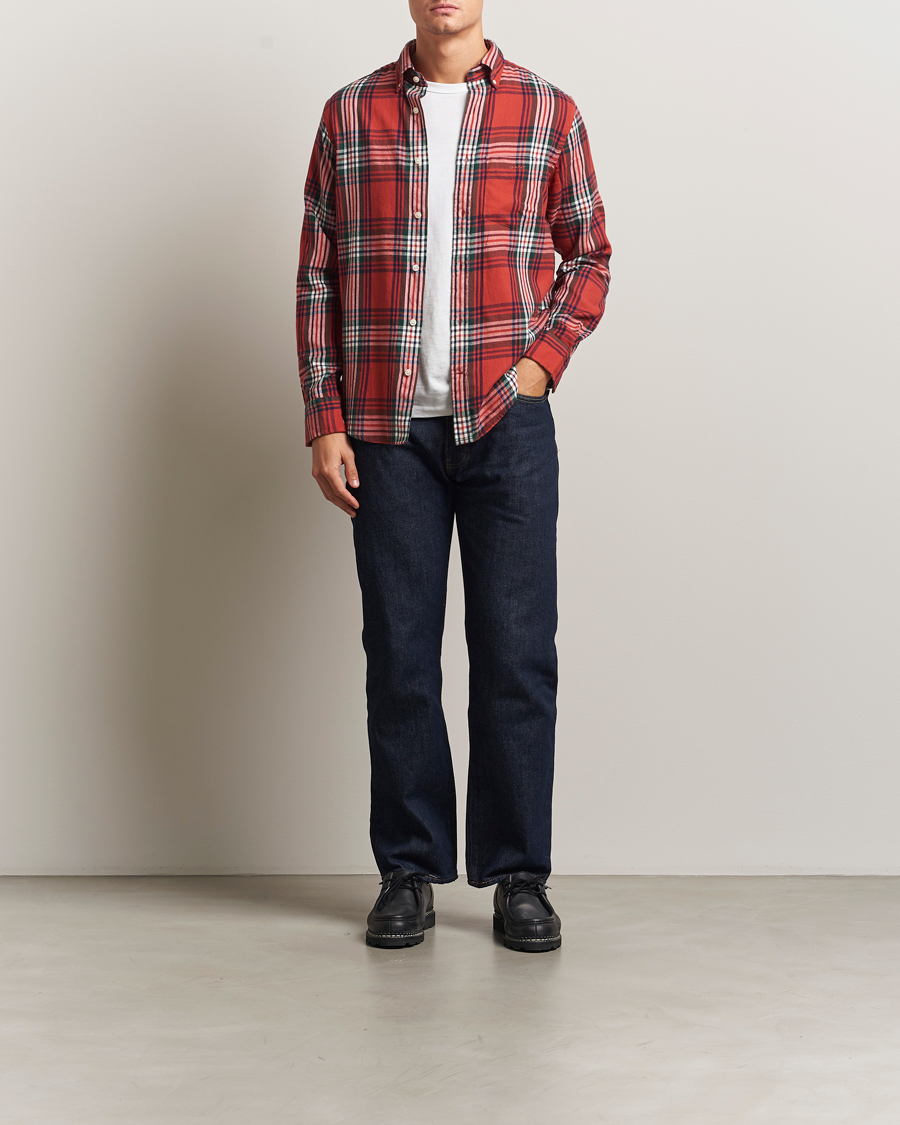 Herre | Skjorter | GANT | Regular Fit Checked Flannel Shirt Modern Rust