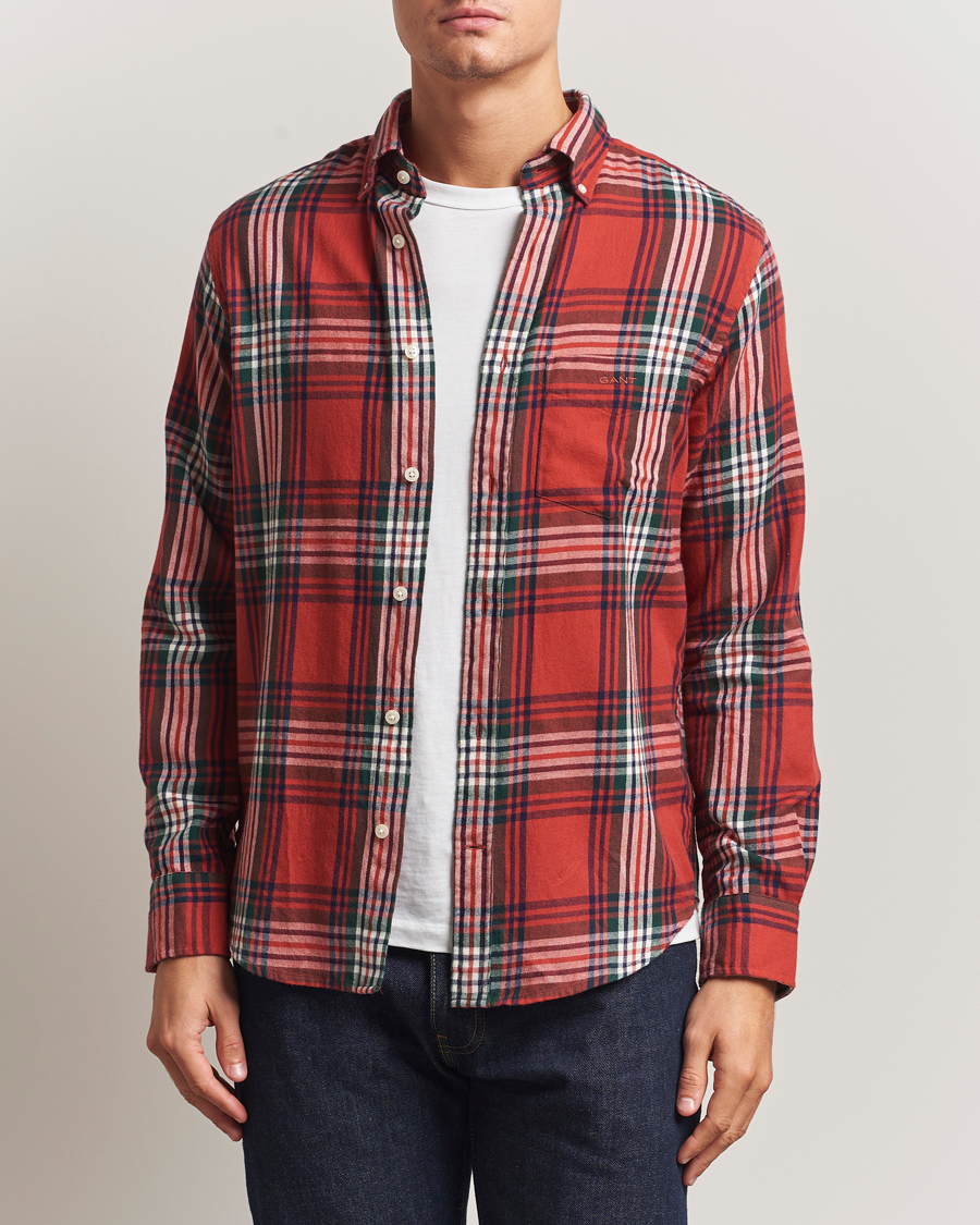Herre | Skjorter | GANT | Regular Fit Checked Flannel Shirt Modern Rust