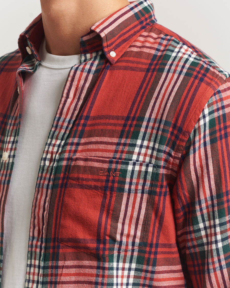 Herre | Skjorter | GANT | Regular Fit Checked Flannel Shirt Modern Rust