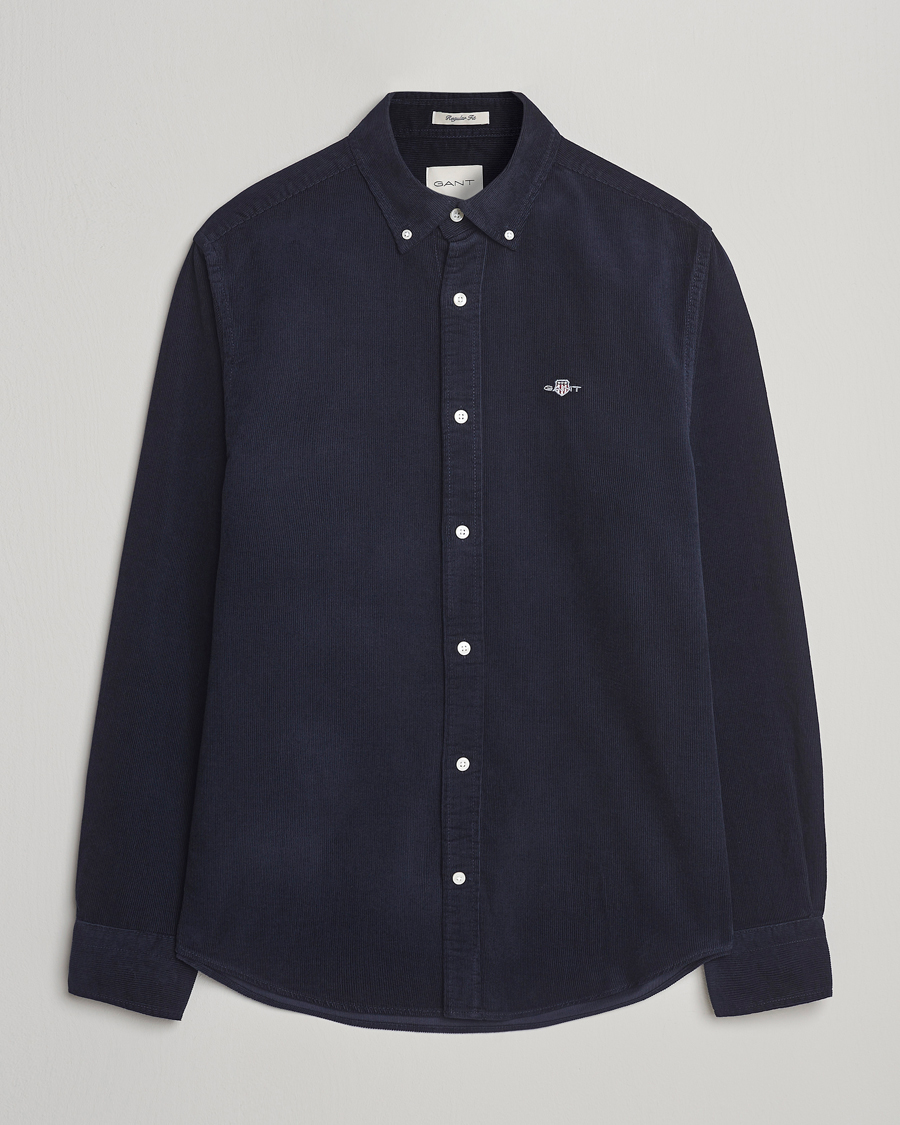 Herre | Skjorter | Gant | Regular Fit Corduroy Shirt Evening Blue
