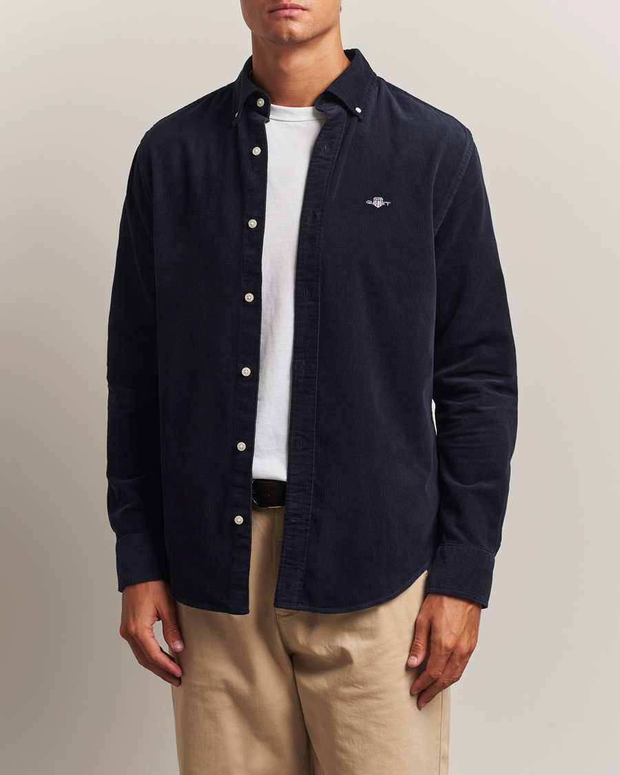 Herre | Skjorter | Gant | Regular Fit Corduroy Shirt Evening Blue