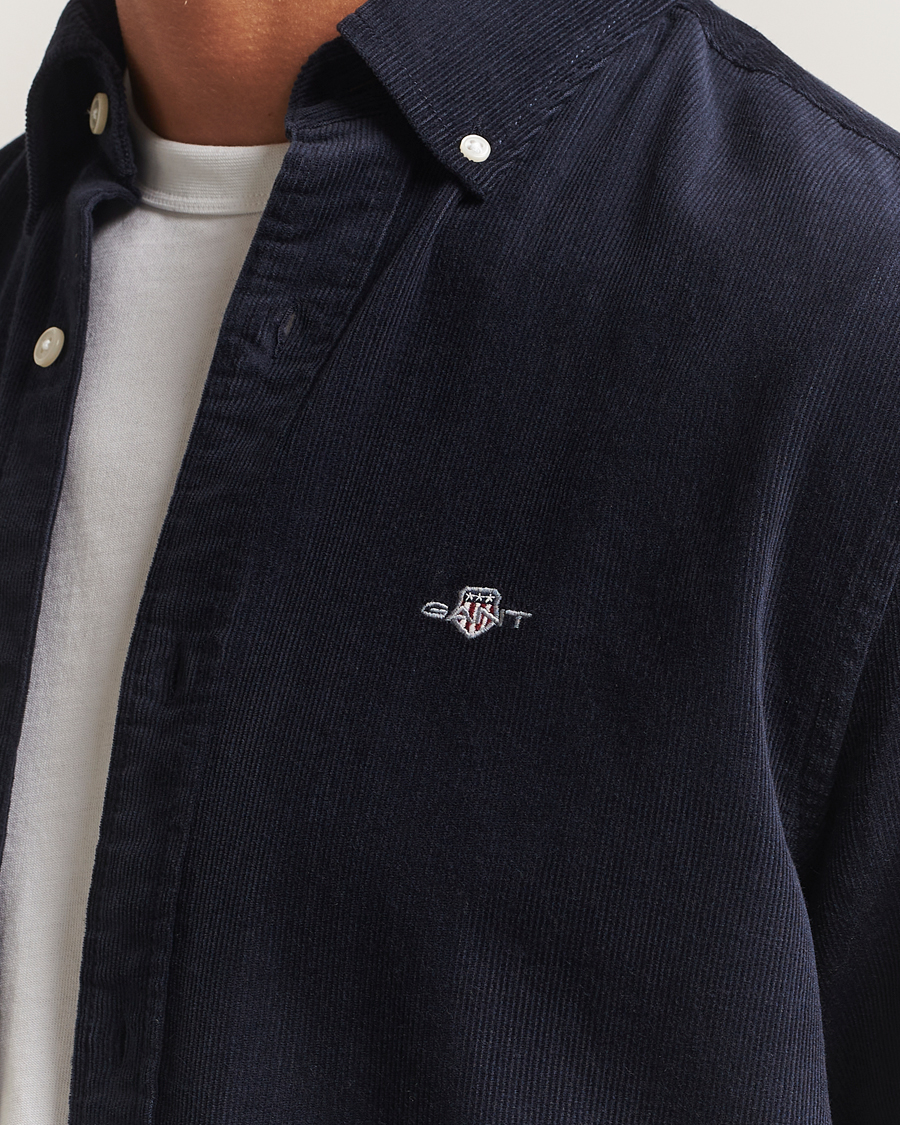 Herre | Skjorter | Gant | Regular Fit Corduroy Shirt Evening Blue