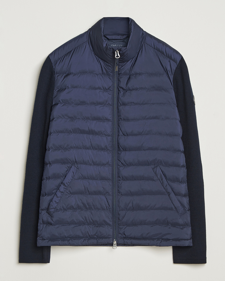 Herre | Jakker | GANT | Mixed Media Hybrid Jacket Evening Blue