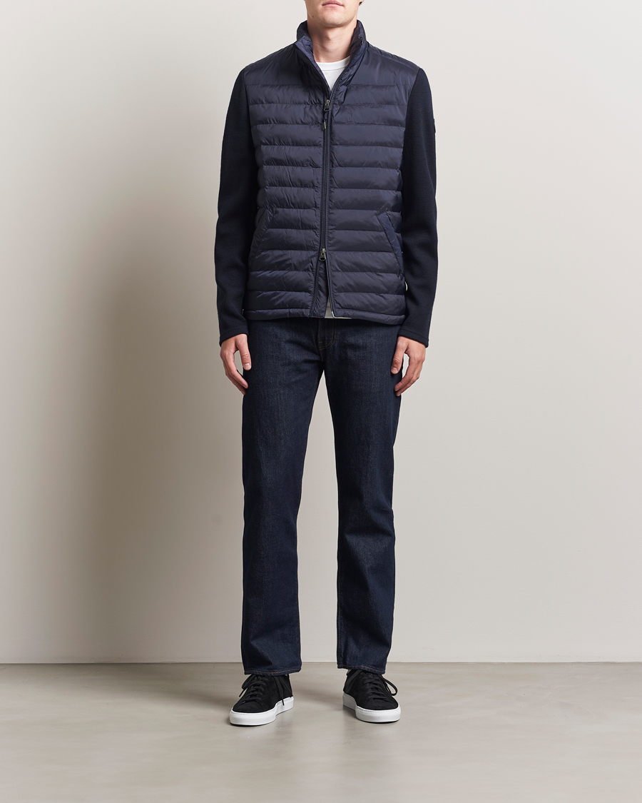 Herre | Jakker | GANT | Mixed Media Hybrid Jacket Evening Blue