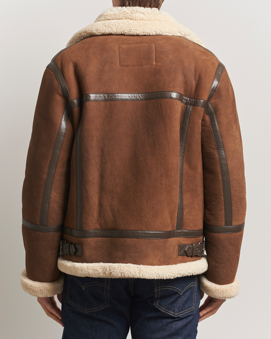 Herre | Jakker | GANT | Suede Shearling Jacket Mahogany Brown